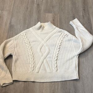 Elizabeth and James Cream Cable Turtleneck Sweater